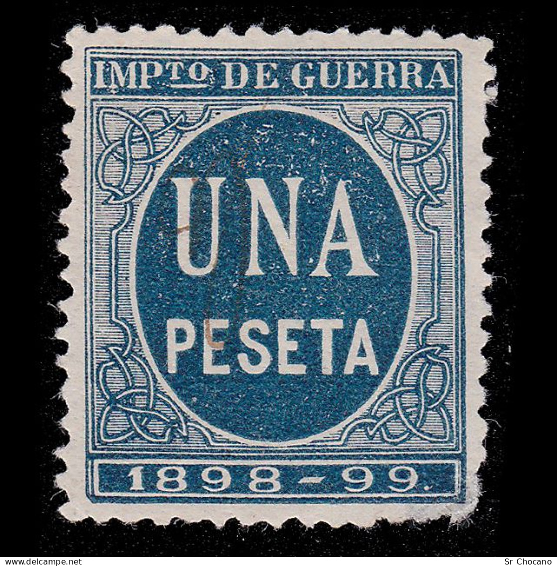 Alfonso XIII.1898-9.CIFRA Azul.1p.Uso Manual.Alemany 31 - Usados