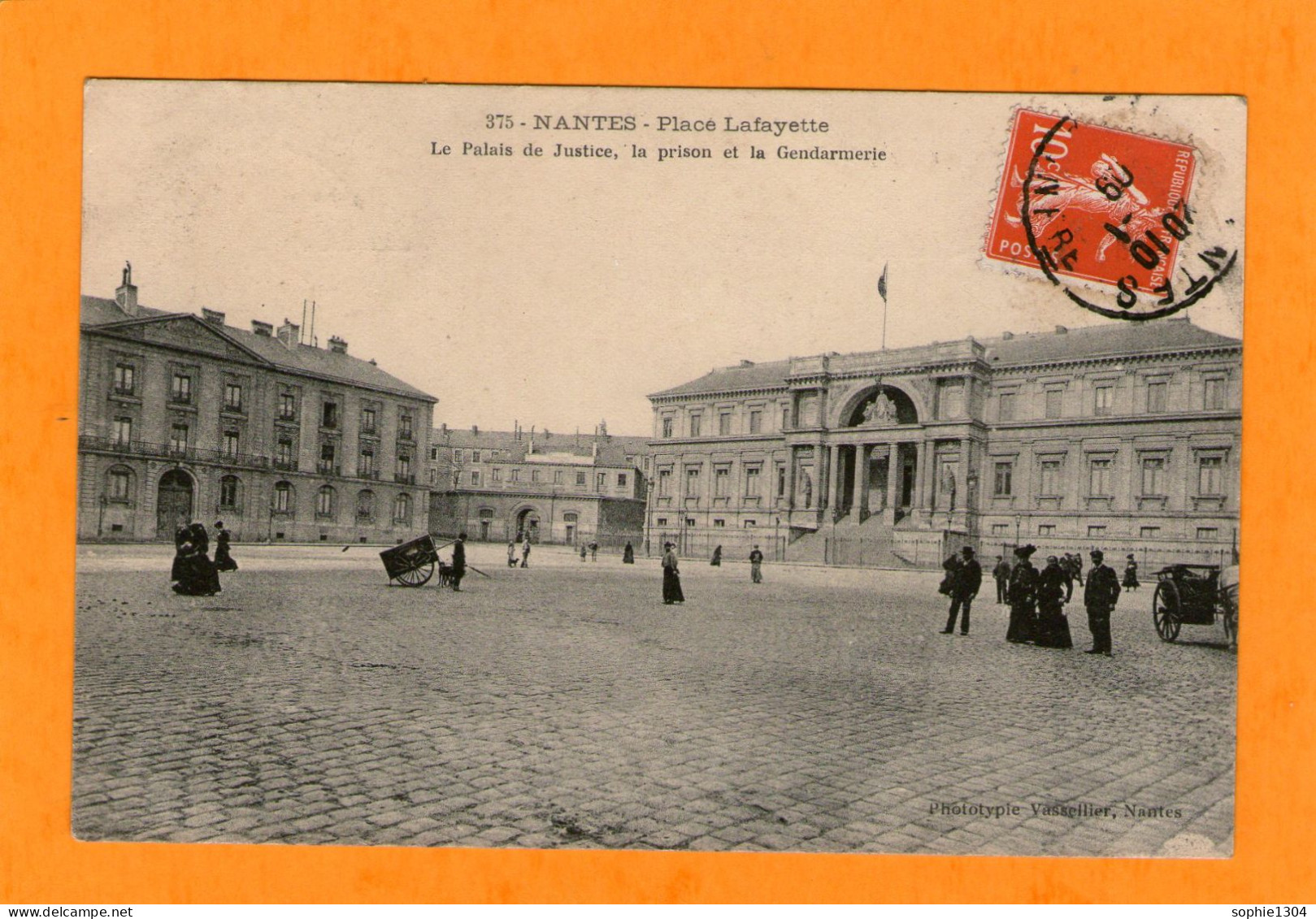 NANTES - Place La Fayette -Le Palais De Justice ,la Prison Et La Gendarmerie  - 1909 - - Nantes