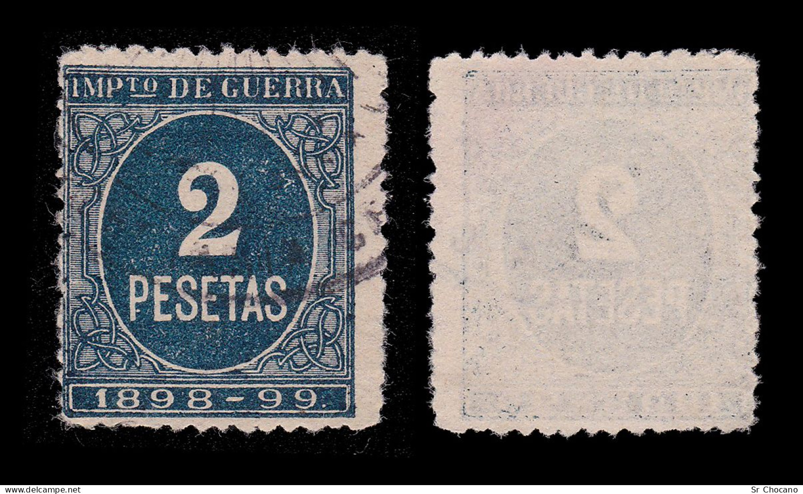 España.Alfonso XIII.1898-9.CIFRA Azul.2p.Uso Correo .Alemany 35 - Usados