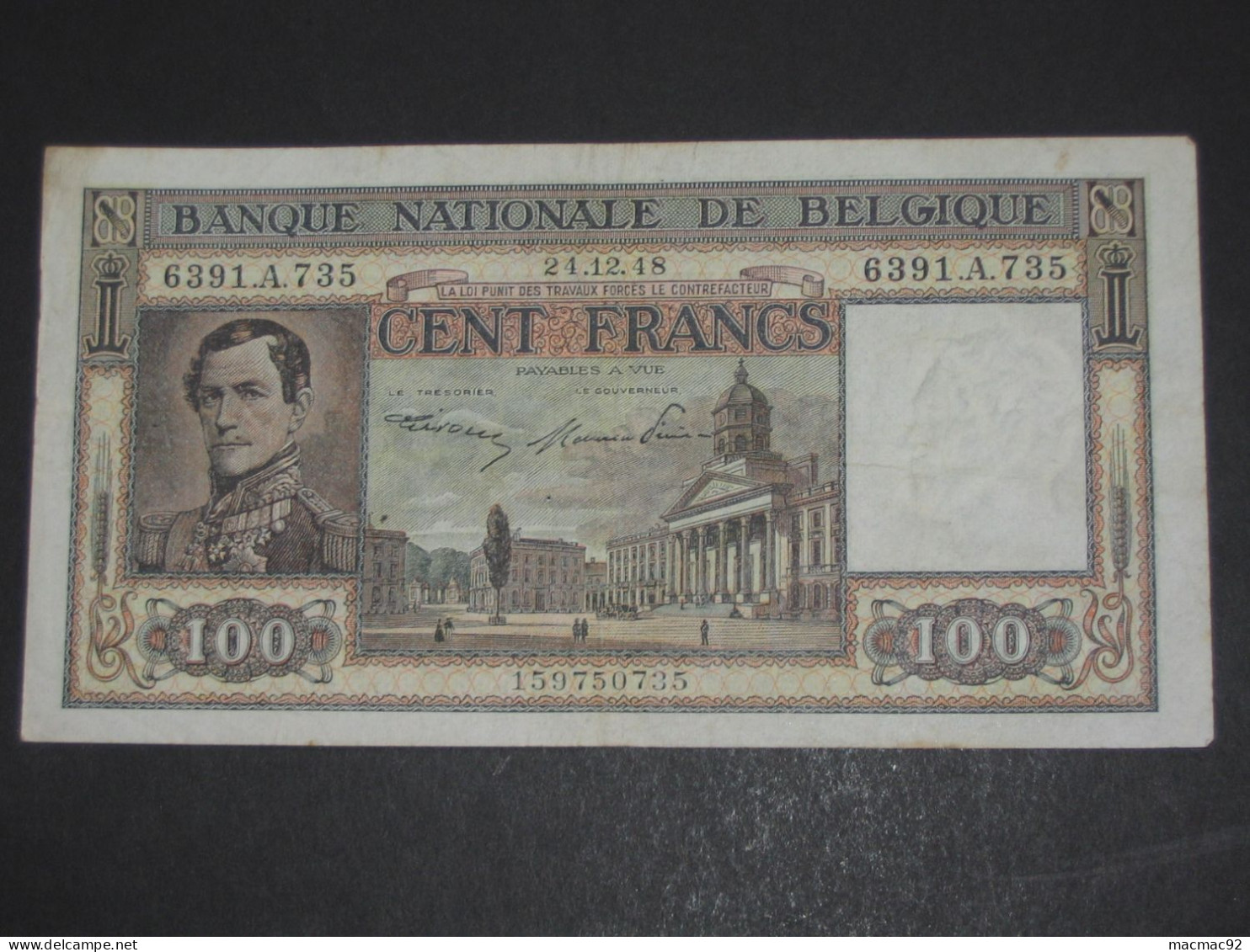 BELGIQUE - 100 Francs 1948 - Banque Nationale De Belgique  **** EN ACHAT IMMEDIAT **** - 100 Francos