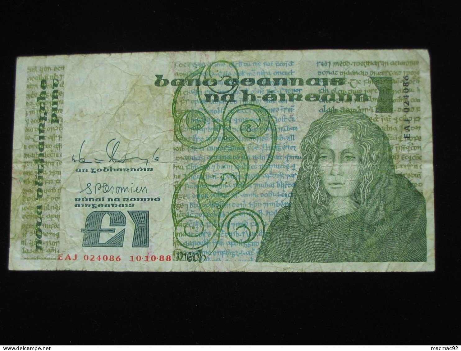IRLANDE - 1 Pound 1988 - Central Bank Of Ireland **** EN ACHAT IMMEDIAT **** - Irland