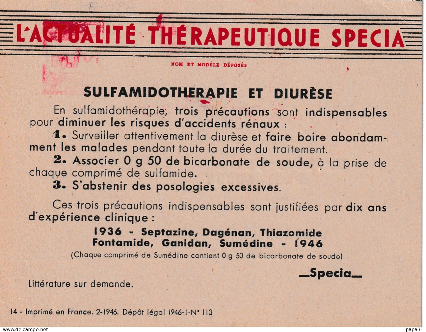 L'ACTUALITE THERAPEUTIQUE SPECIA - Santé