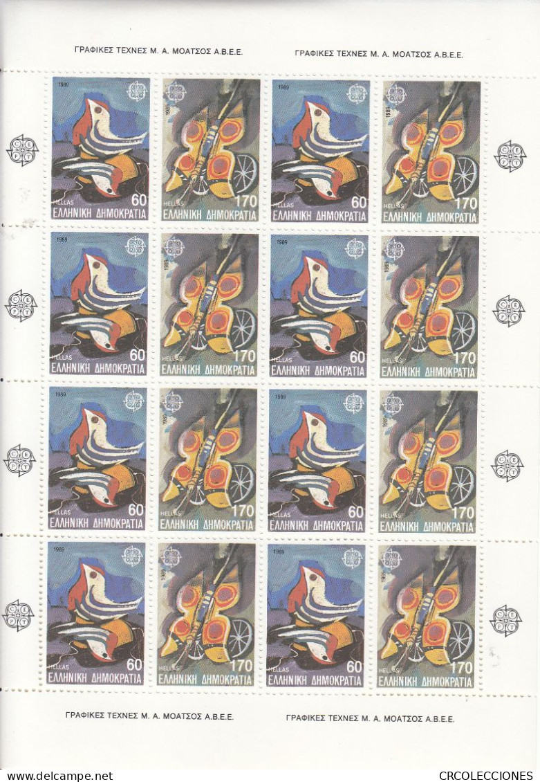 CRSEXT0362 SELLOS GRECIA TEMA EUROPA 1989 MINIPLIEGO XX SIN CHARNELA - Feuilles Complètes Et Multiples