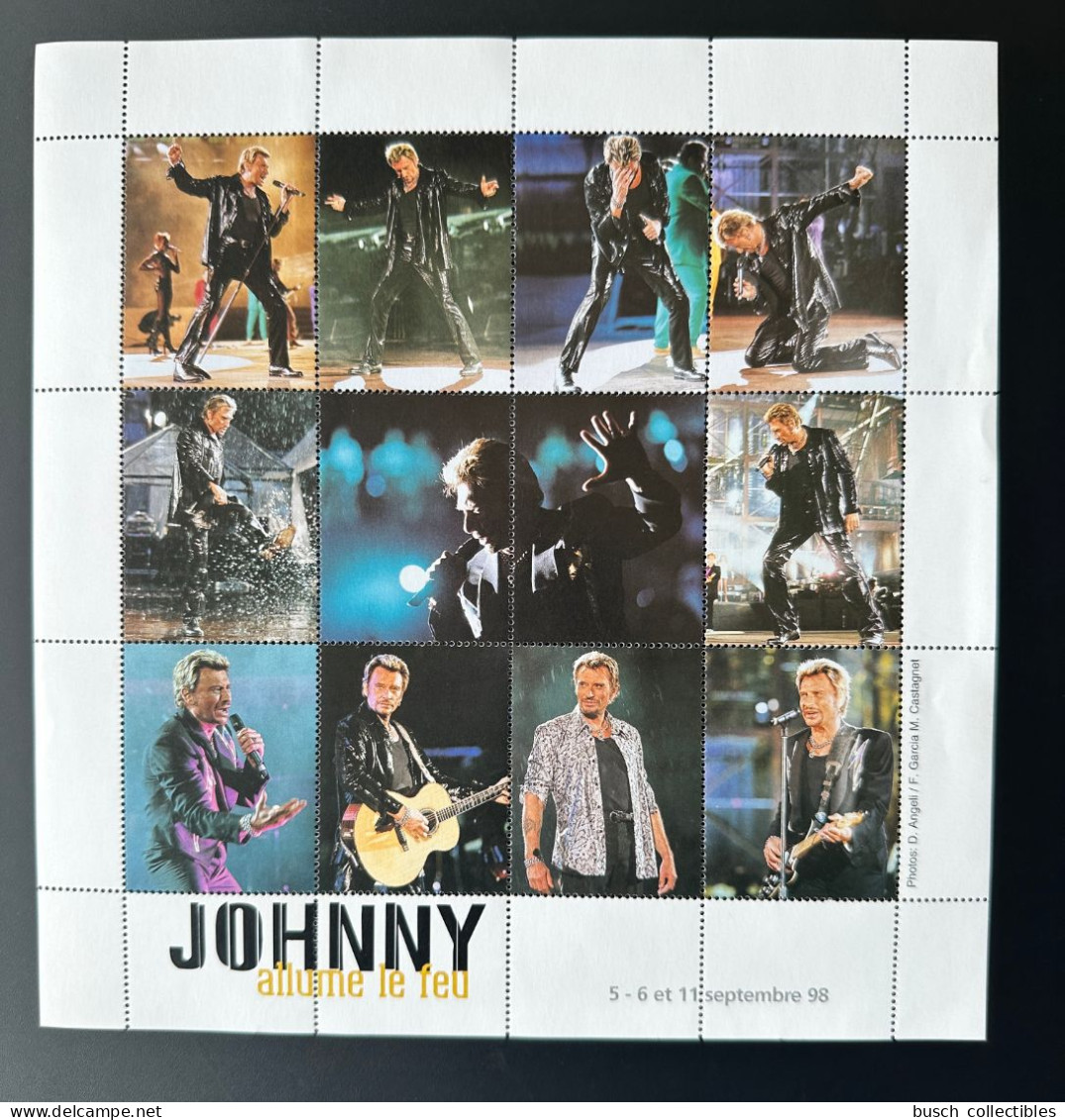 Vignettes Timbres Johnny Hallyday Allume Le Feu 5 - 6 Et 11 Septembre 1998 COLLECTOR - Other Products