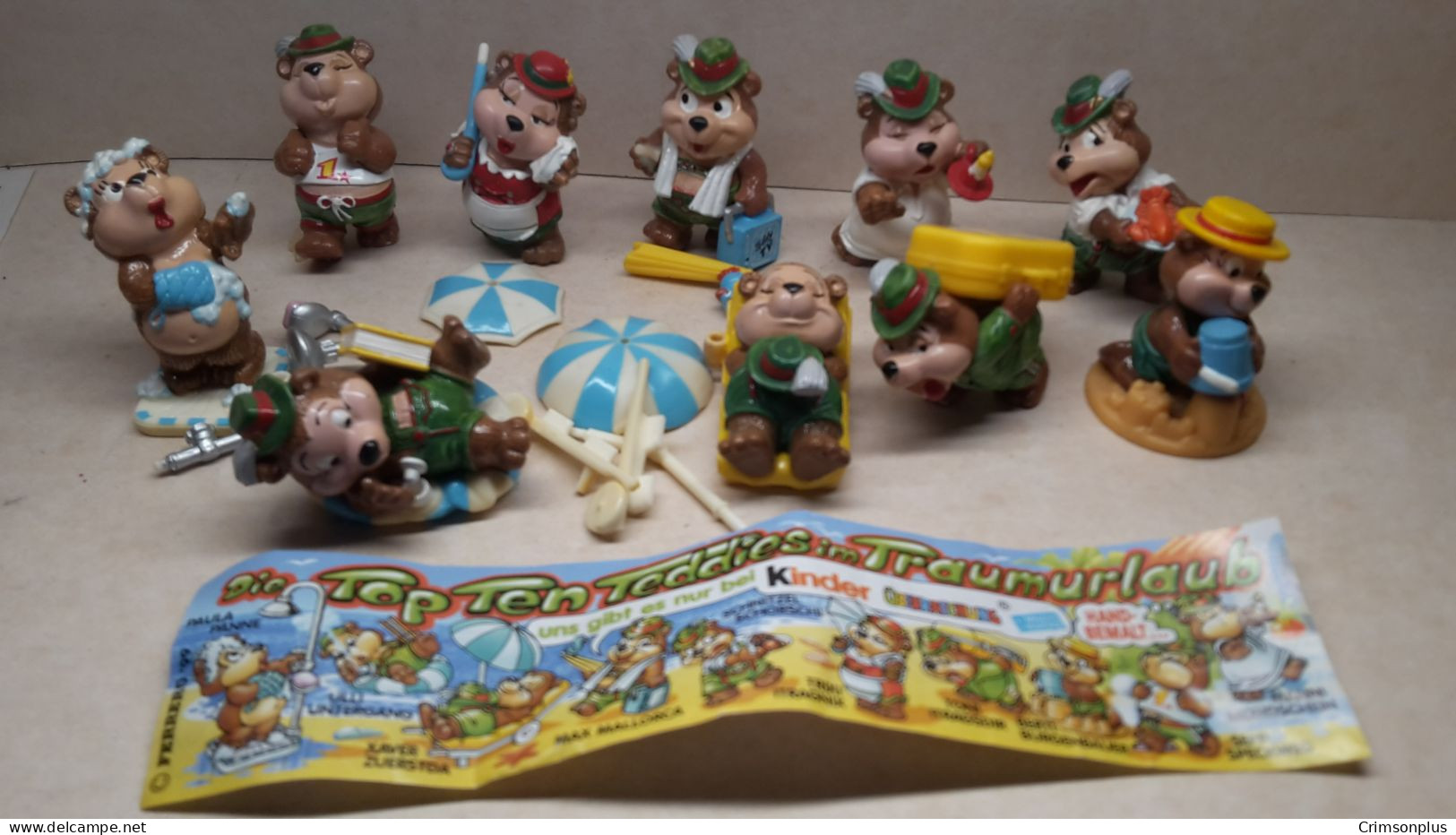 1999 Ferrero - Kinder Surprise - Die Top Ten Teddies Im Traumurlaub - Complete Set + BPZ - Monoblocs