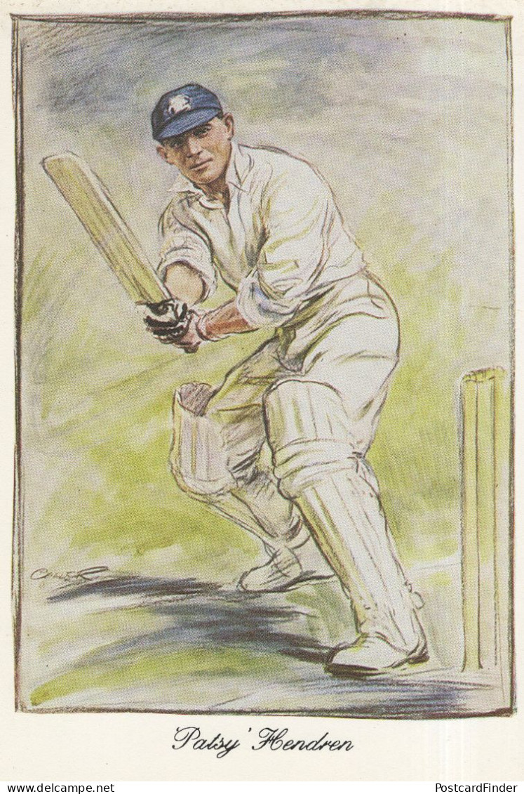 Patsy Hendren Middlesex England Cricket Painting Postcard - Cricket