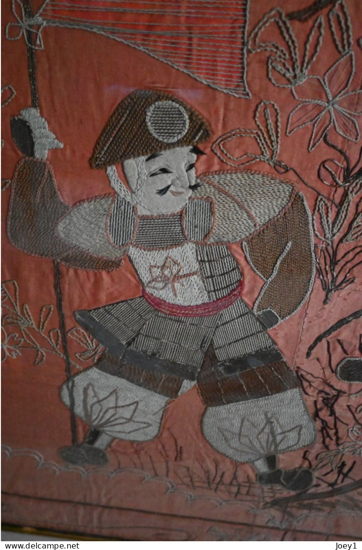 Broderie Japonaise 19ème Siècle Sur Soie - Arte Asiatica