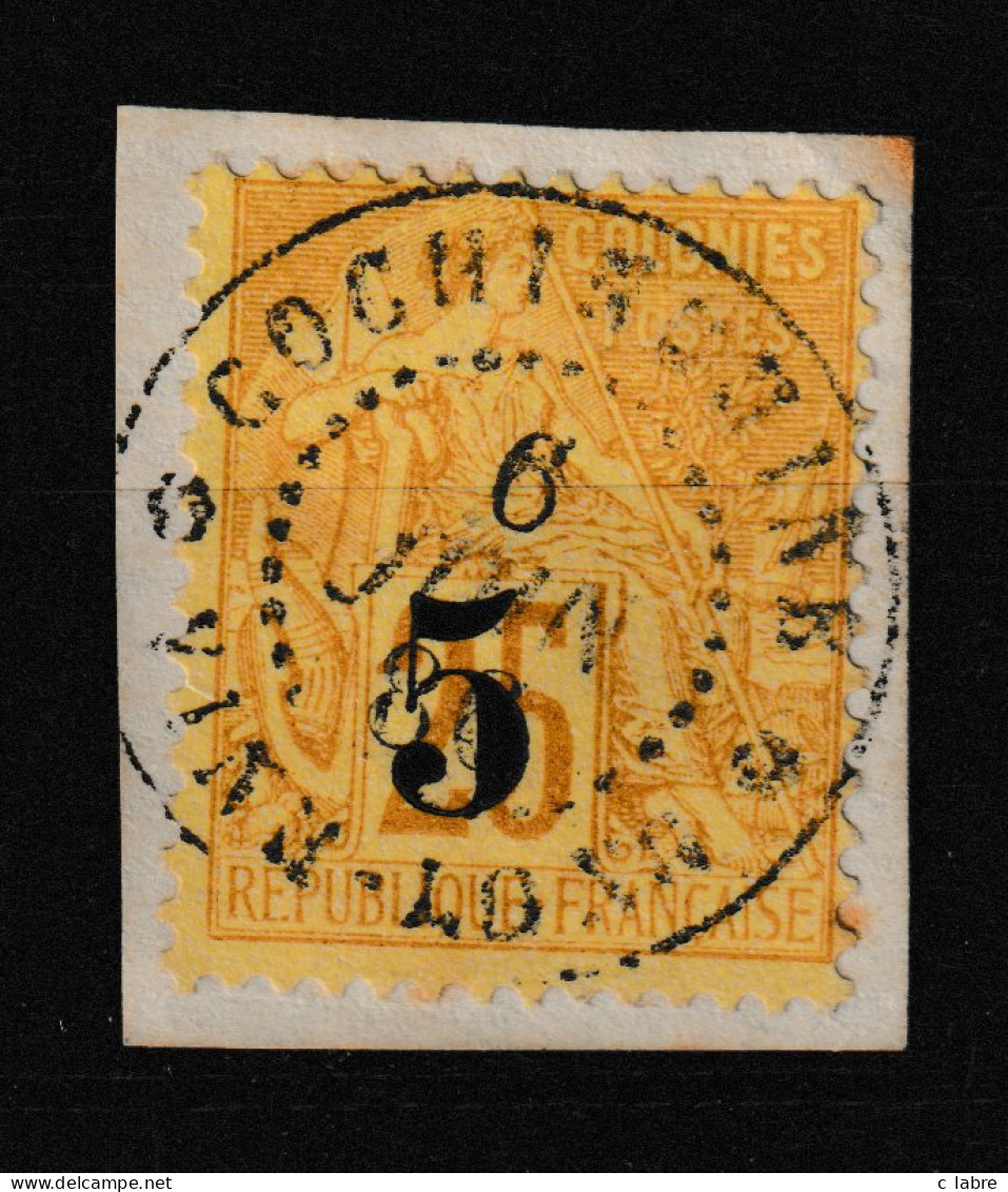 COCHINCHINE : 1886/87 . N°1 (YVERT) . OBL SUR FGT . TB - Used Stamps