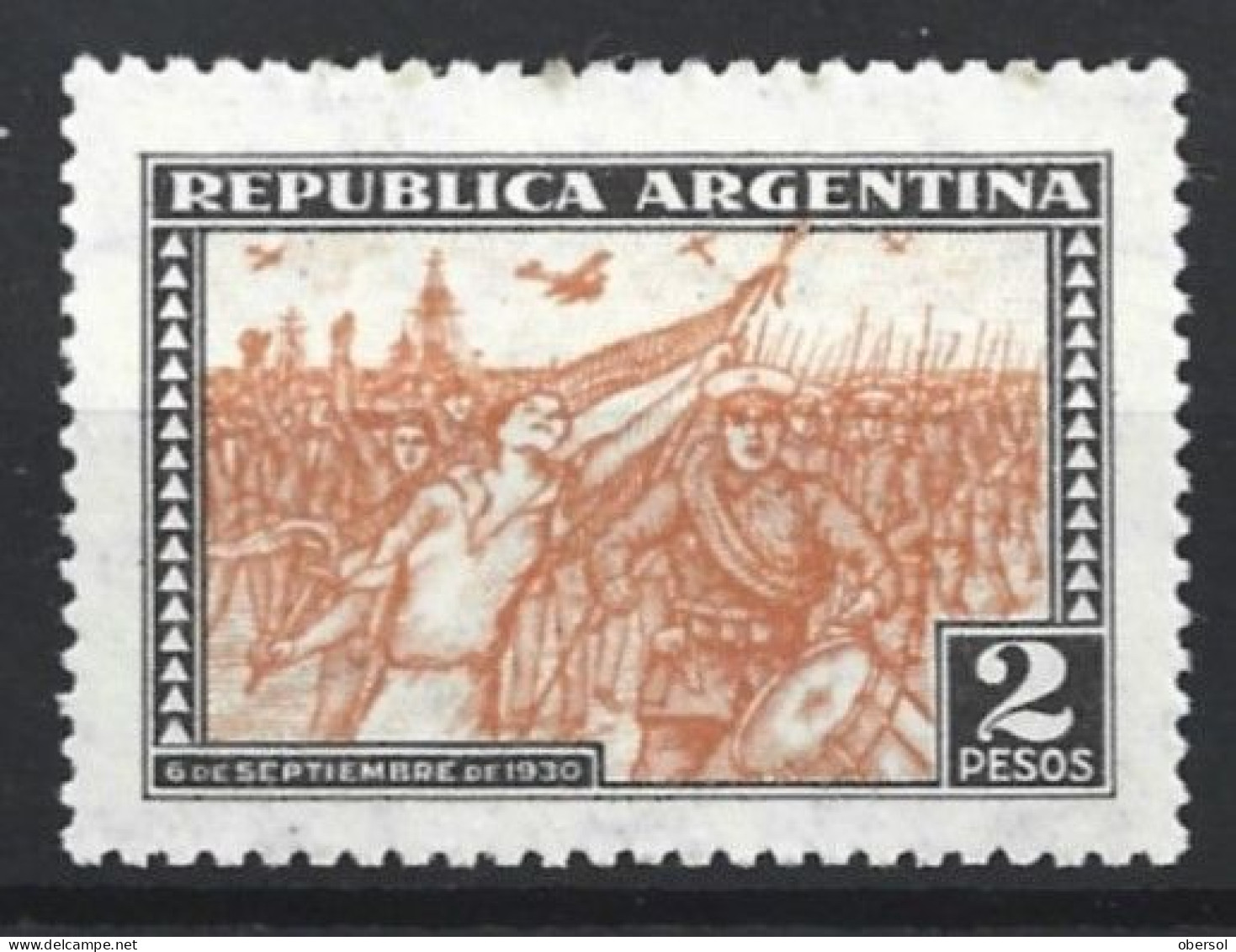 Argentina 1930 Revolution $2 MH Stamp CV:  USD 45 - Neufs