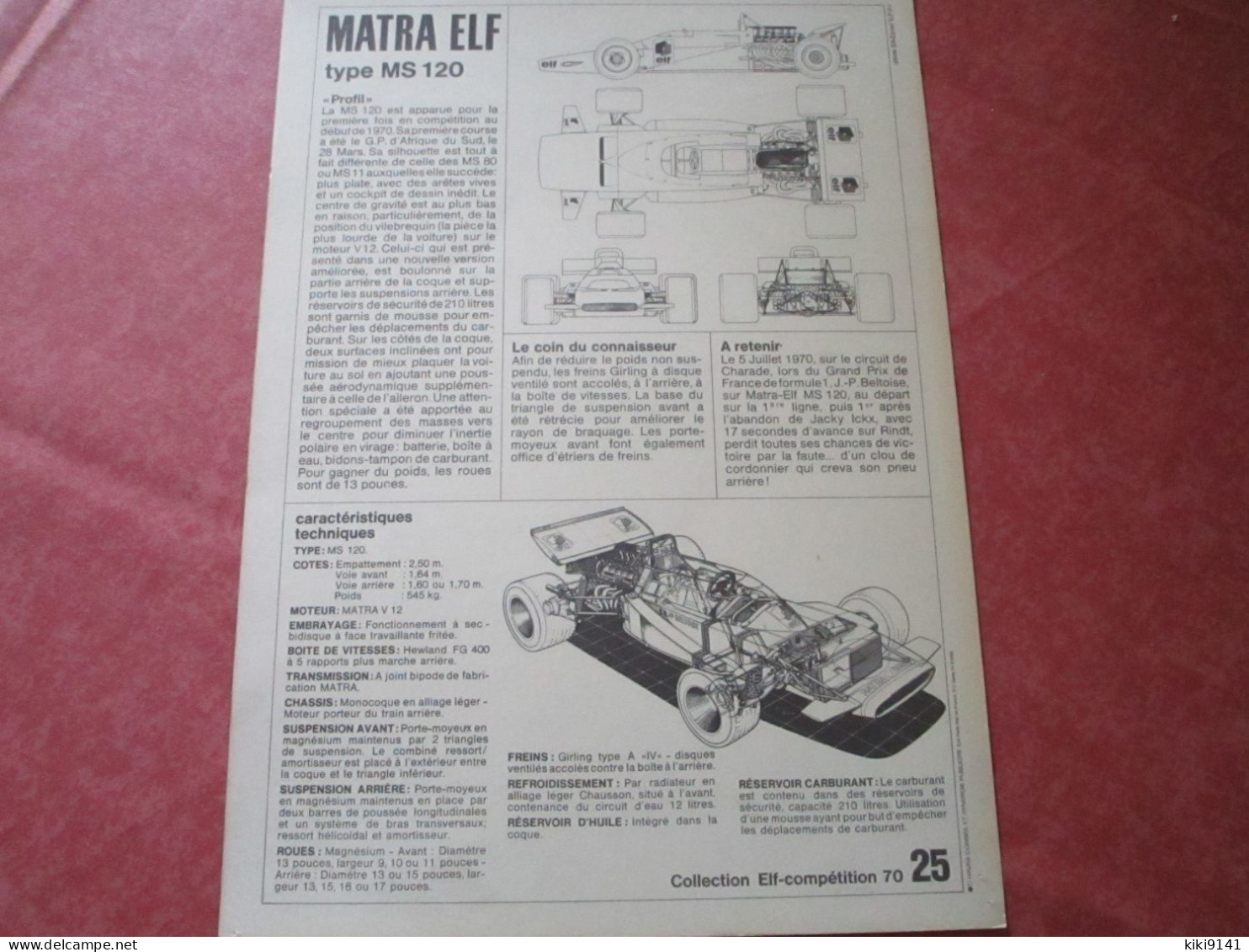 MATRA ELF Type MS 120 - Automobilismo - F1