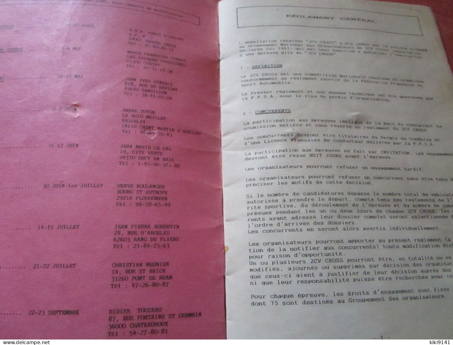 2CV CROSS Groupement - Règlement 1990 (20 Pages) - Livres
