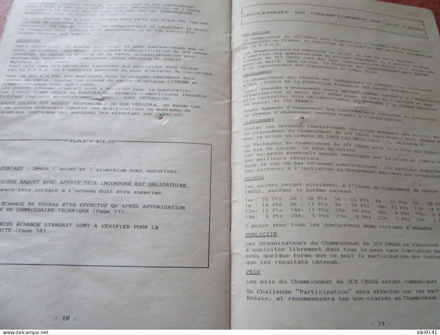 2CV CROSS Groupement - Règlement 1990 (20 pages)