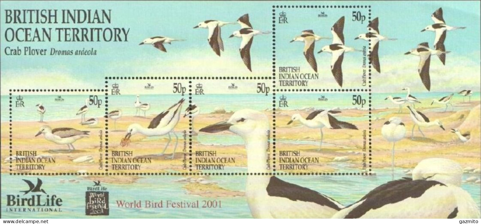 BIOT 2001, BirdLife, Seaguls, Sheetlet - Territoire Britannique De L'Océan Indien