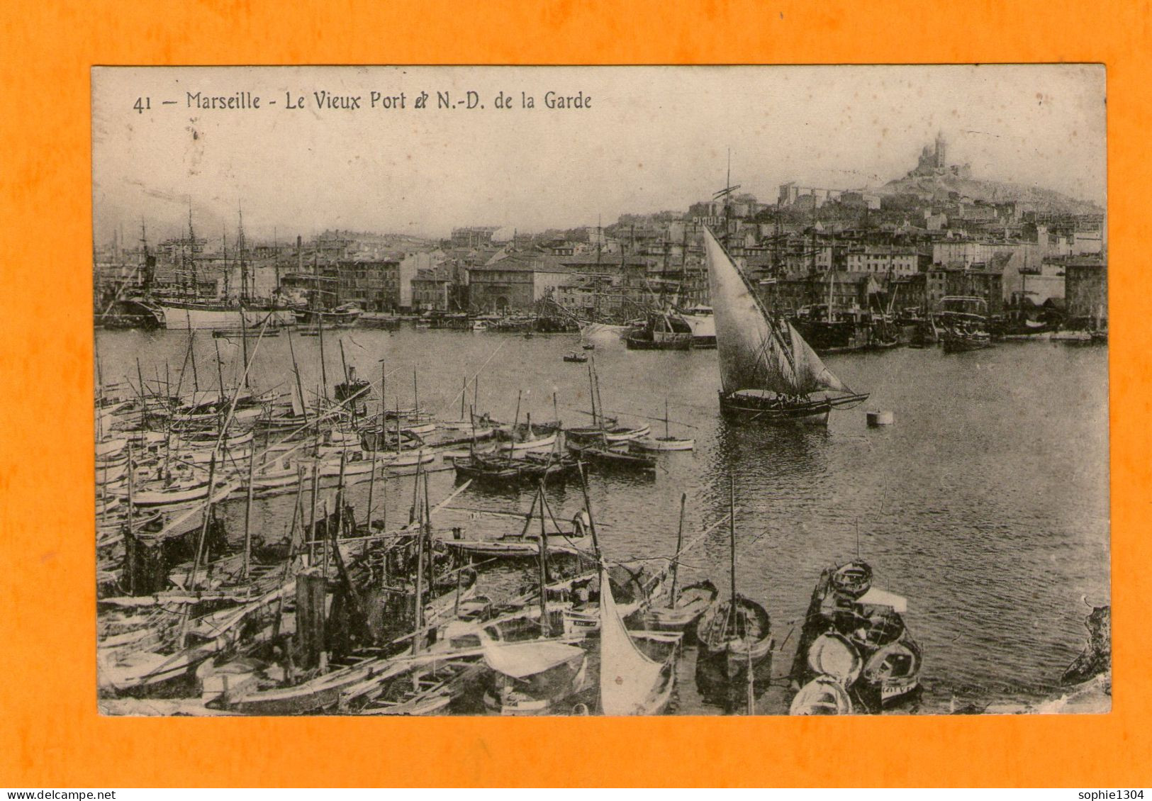 MARSEILLE - Le Vieux Port  Et N.D. De La Garde - 1908 - - Oude Haven (Vieux Port), Saint Victor, De Panier