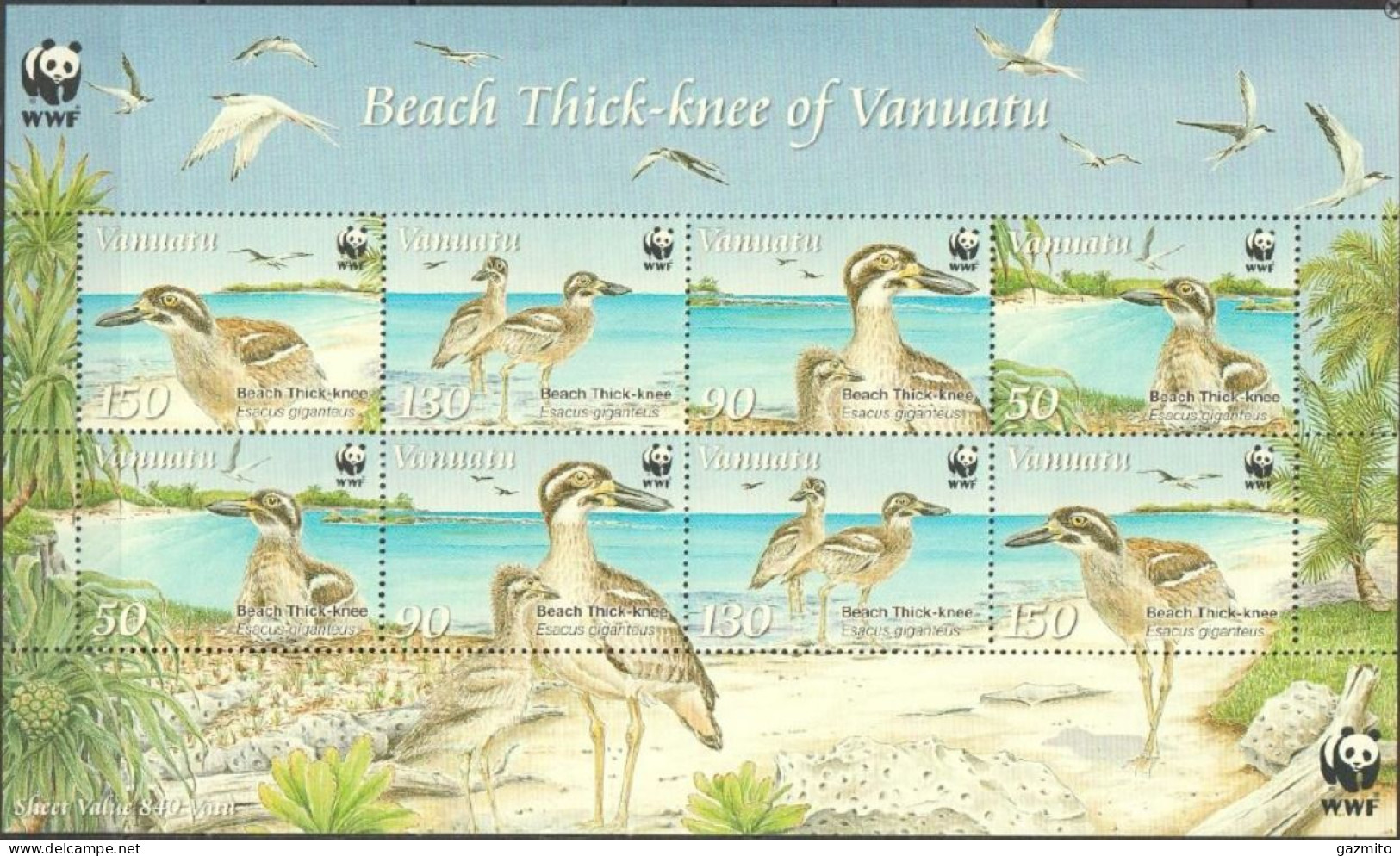 Vanuatu 2009, WWF, Birds, 8val In Block - Vanuatu (1980-...)