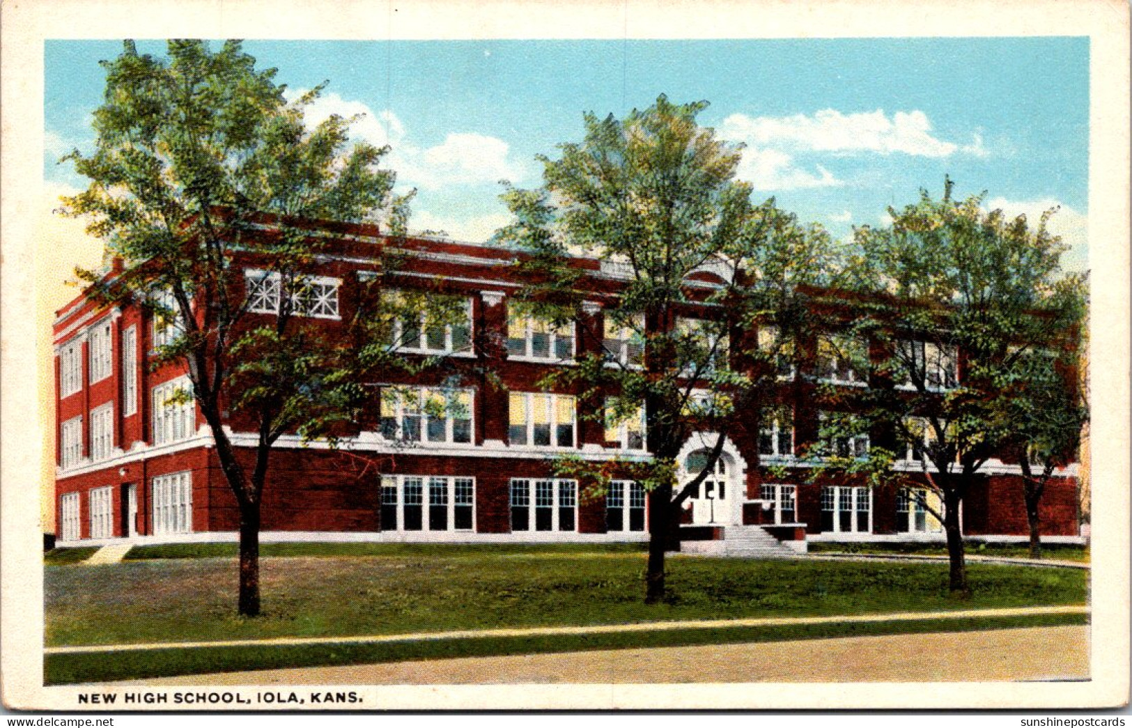 Kansas Iola New High School Curteich - Other & Unclassified