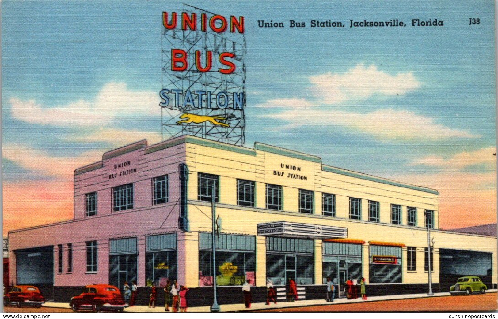 Florida Jacksonville Union Bus Station 1954 - Jacksonville