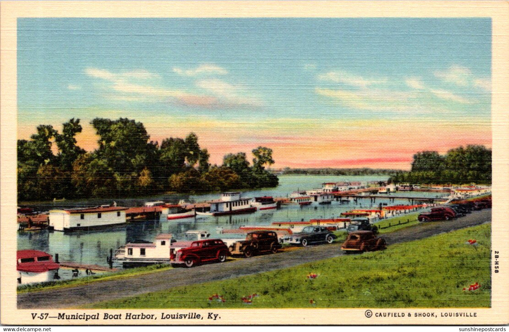 Kentucky Louisville Municipal Boat Harbor Curteich - Louisville