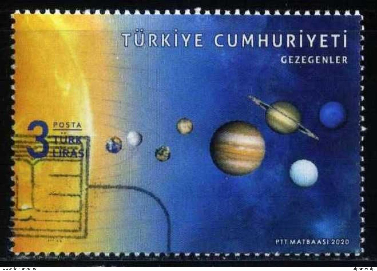 Türkiye 2020 Mi 4600 The Planets, Sun, Solar System, Space - Used Stamps