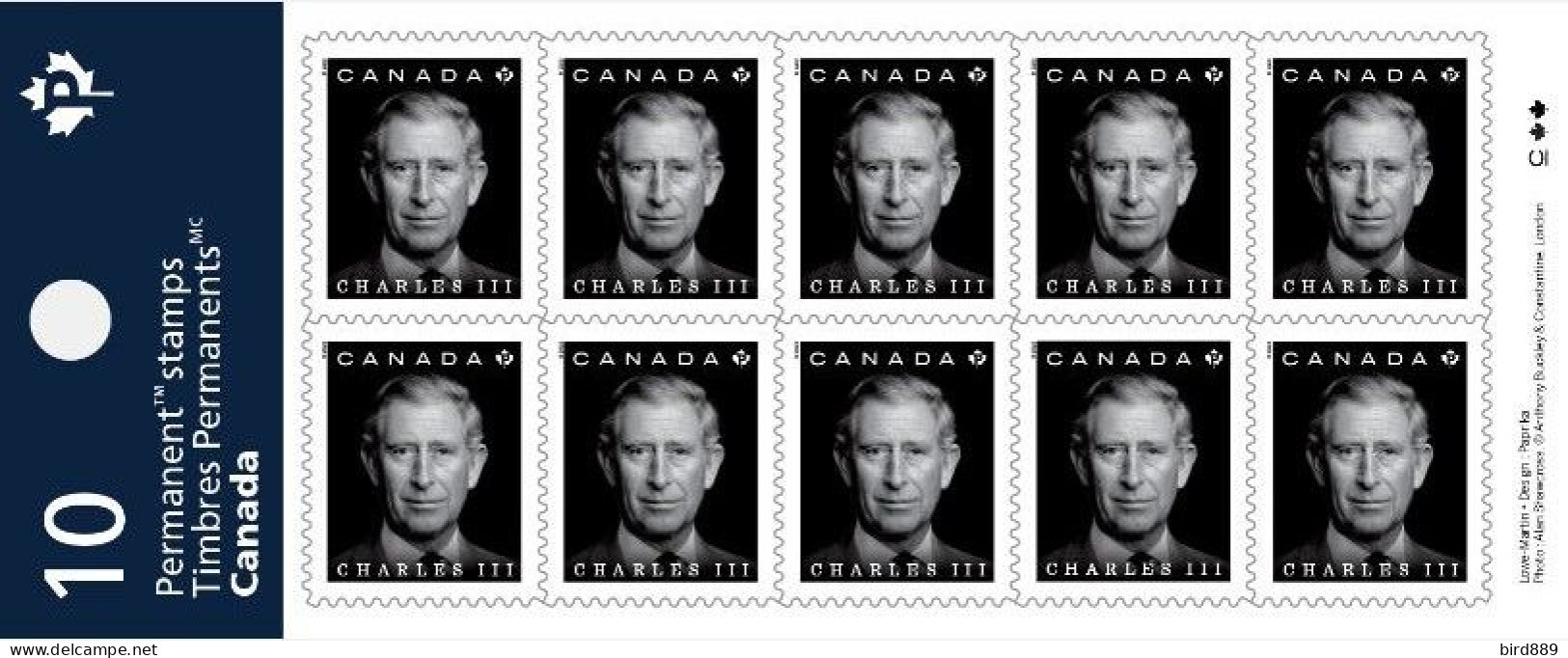 2023 Canada Royalty King Charles III Full Booklet MNH - Single Stamps