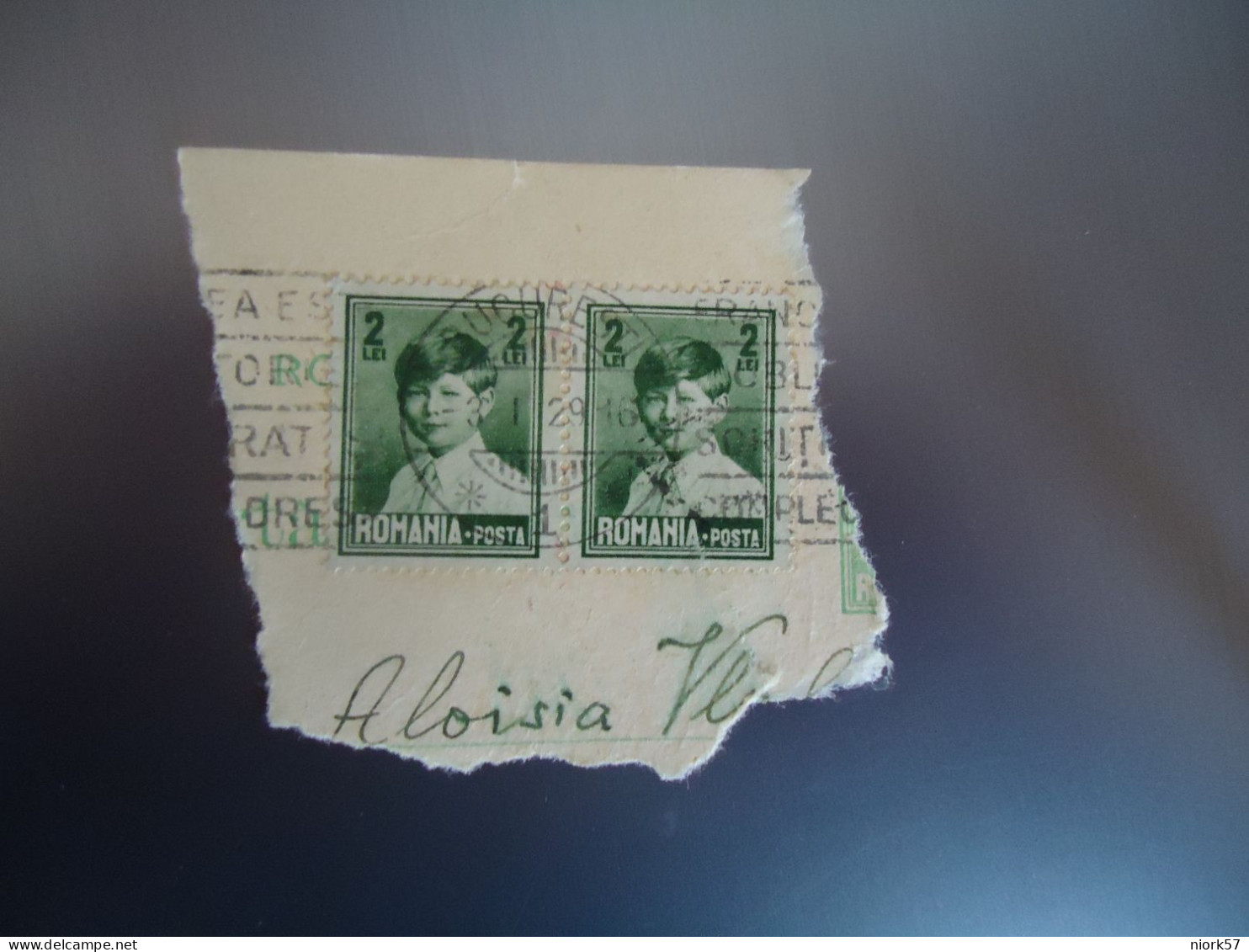 ROMANIA USED PAIR STAMPS  ON PAPER  STAMPS    WITH POSTMARK  BUCURESTI 1929 AND SLOGAN - Poststempel (Marcophilie)