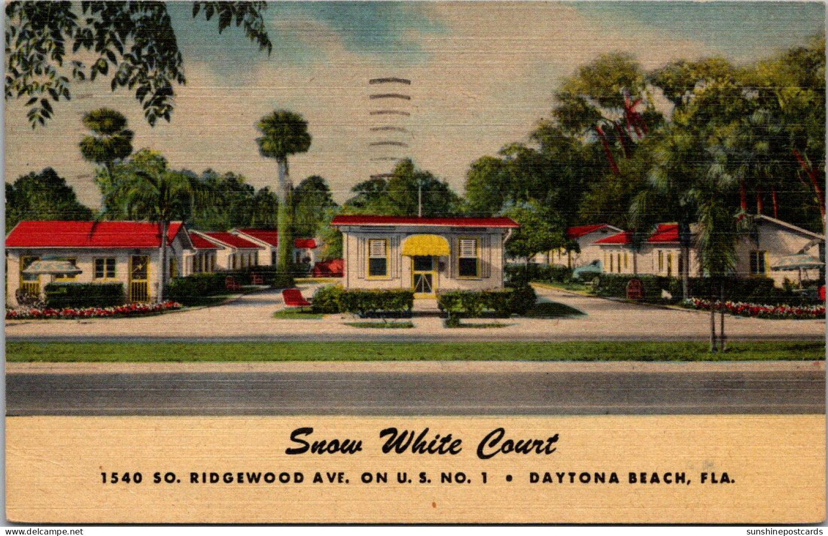 Florida Daytona Beach Snow White Court 1953 Curteich - Daytona