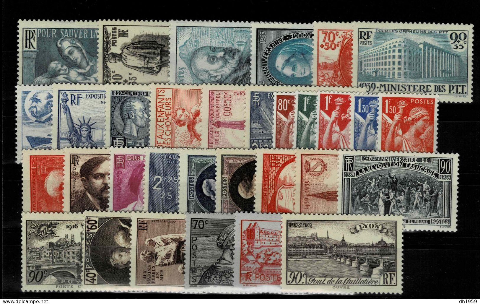 1939 ANNEE COMPLETE FRANCE  NSC (**)   32 TIMBRES ( YEAR SET JAHRGANG ) - ....-1939