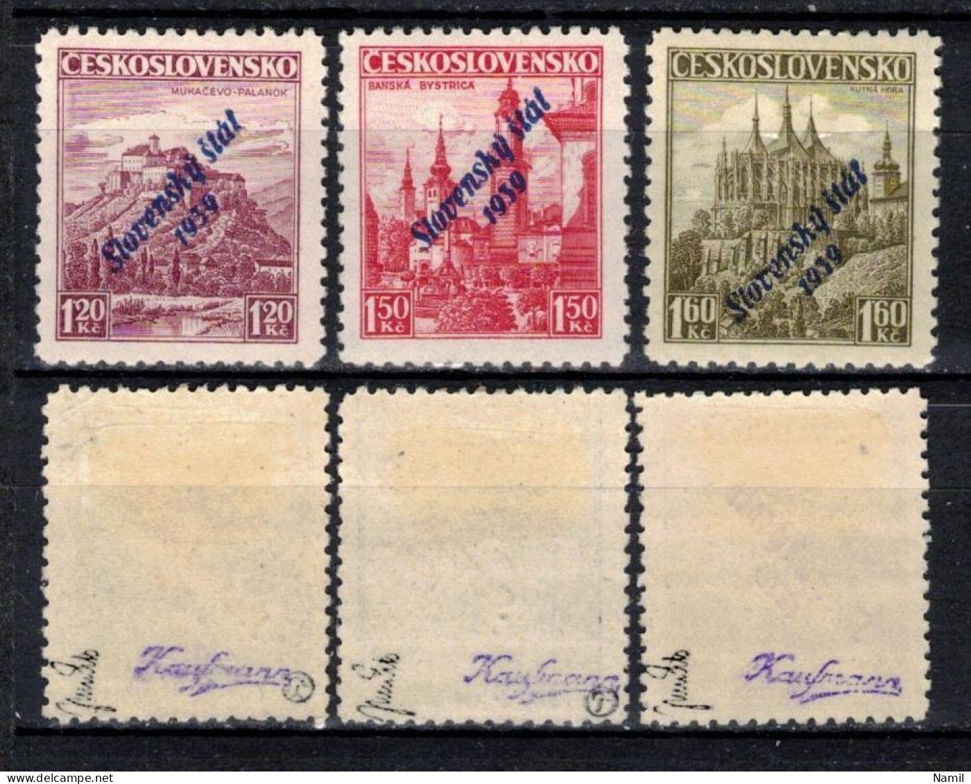 Slovaquie 1939 Mi 13-16 (Yv 13-16), (MH), Lot Avec Trace De Charniere - Neufs