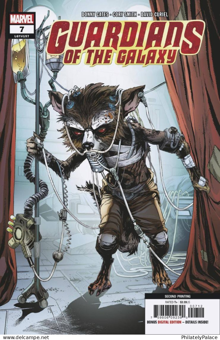 GUARDIANS OF THE GALAXY #7 (2019) 2ND PRINTING  ROCKET RACOON SMITH VARIANT COVER MARVEL COMICS - Otros & Sin Clasificación