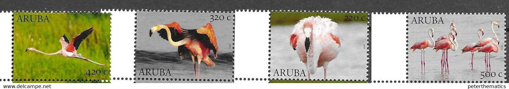 ARUBA, 2022, MNH, BIRDS, FLAMINGOS, 4v - Fenicotteri