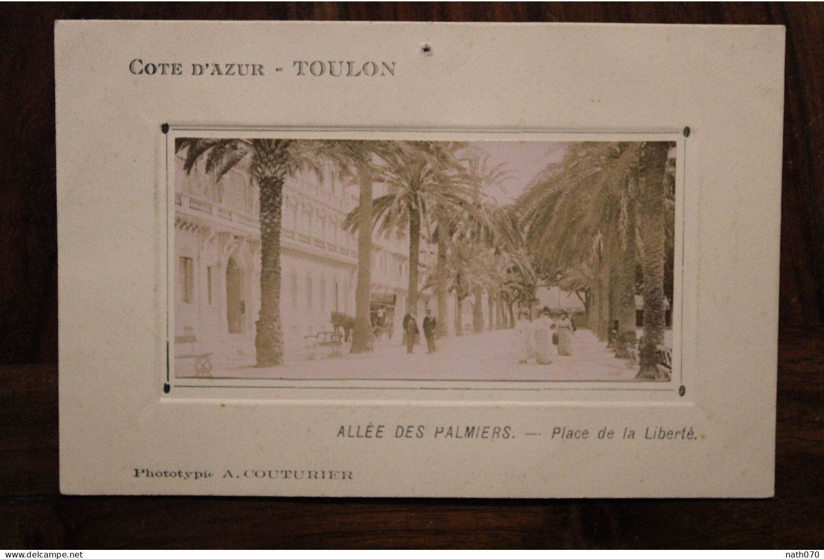 1910 Toulon Carte Photo Foto Allée Des Palmiers Place De La Liberté Animée Voyagée Aurillac Phototypie A. Couturier - Toulon