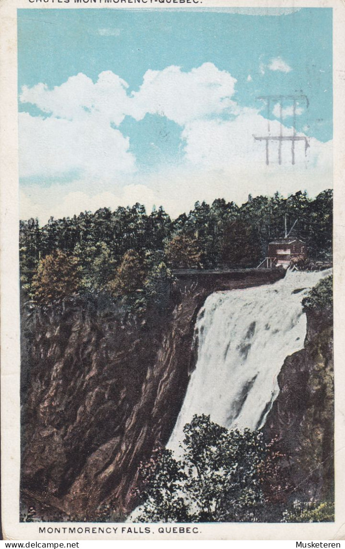 Canada CPA Montmorency Falls, Quebec J. P. Gosselin, Quebec Flamme 'Exposition' QUEBEC 1923 SOMERVILLE - Québec - Les Rivières