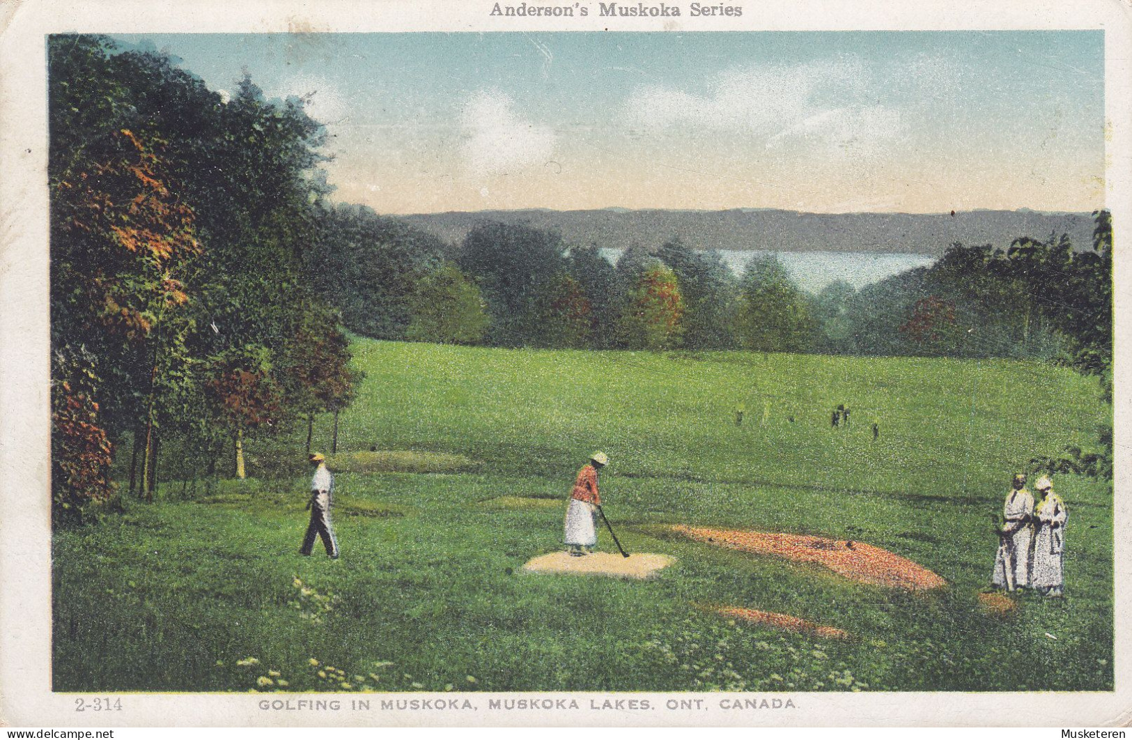 Canada CPA Golfing In Muskoka Muskoka Lakes Anderson's Muskoka Series MILFORD BAY Ont. 1919 (2 Scans) - Muskoka