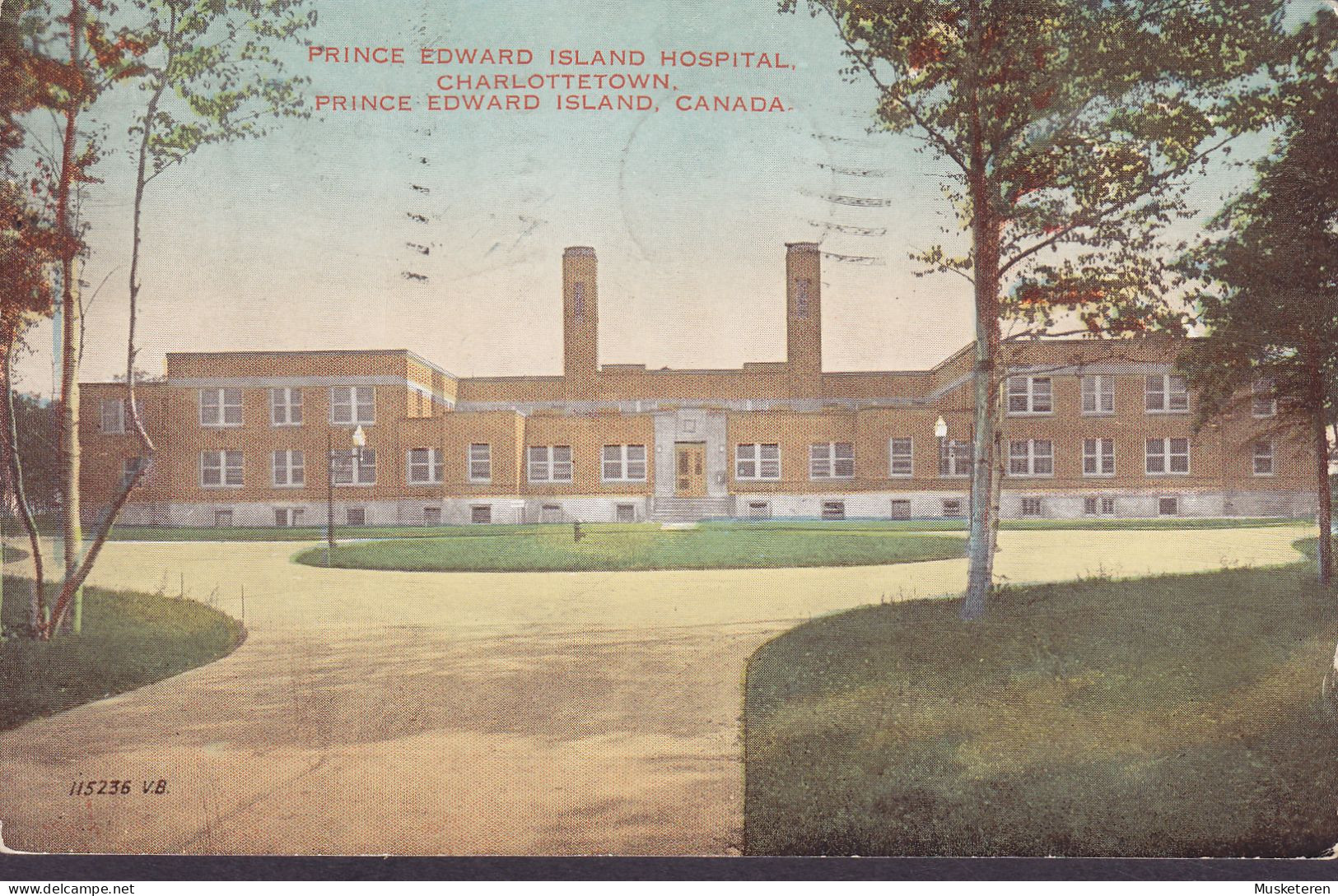 Canada CPA Prince Edwards Island Hospital, Charlottetown Valentine Black Co. CHARLOTTETOWN 1941 HOBOKEN USA (2 Scans) - Charlottetown