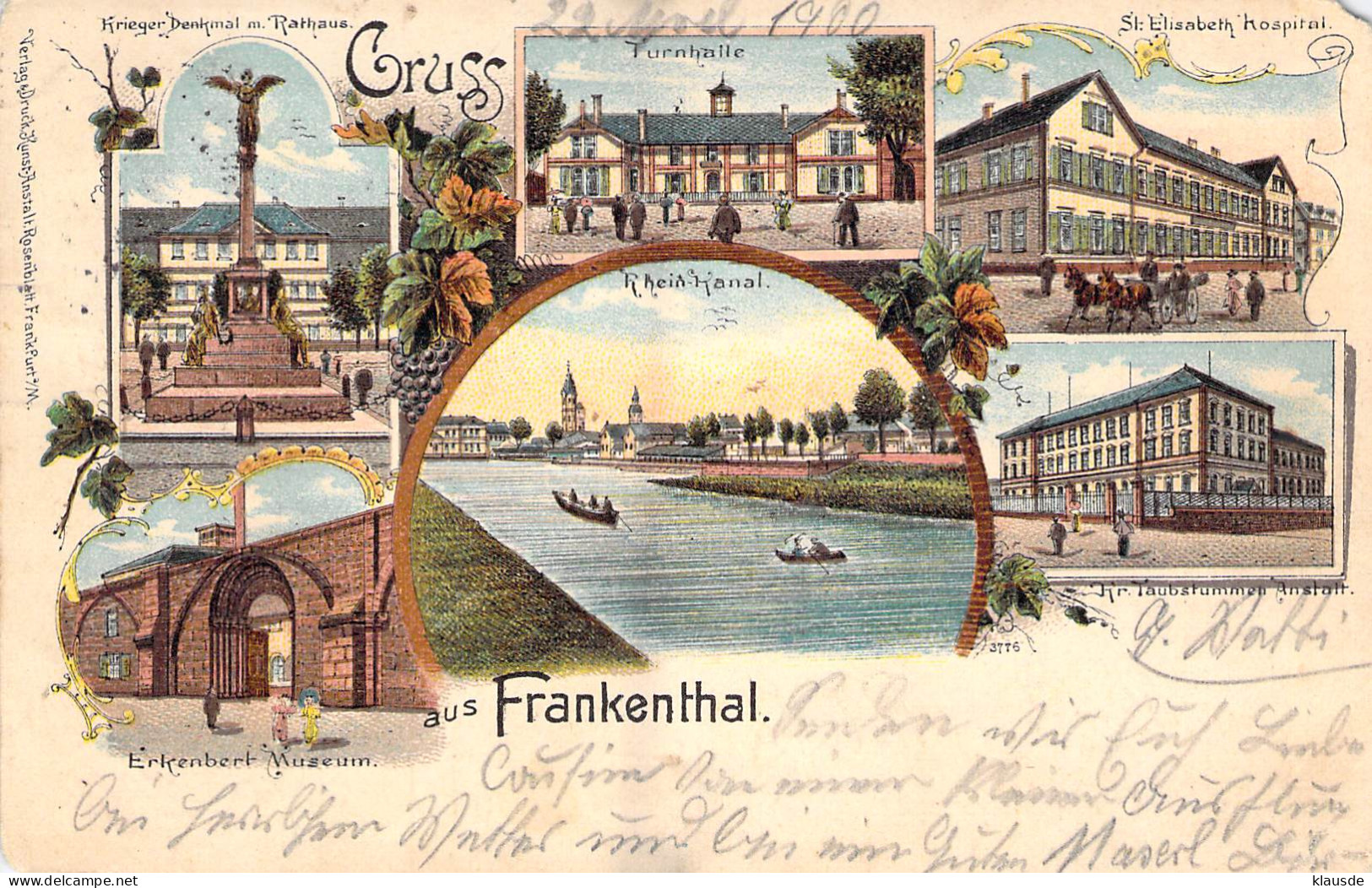Gruß Aus Frankental - Mehrbild Litho Gel.189? AKS - Frankenthal
