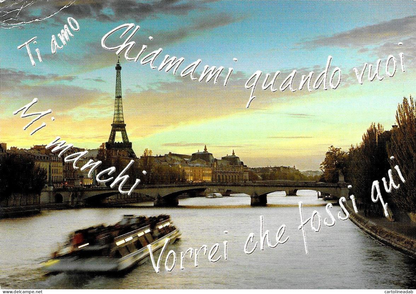 [MD7504] CPM - PARIGI - CHIAMAMI QUANDO VUOI MI MANCHI VORREI CHE FOSSI QUI - PROMOCARD 8776 - PERFETTA - Non Viaggiata - Tour Eiffel