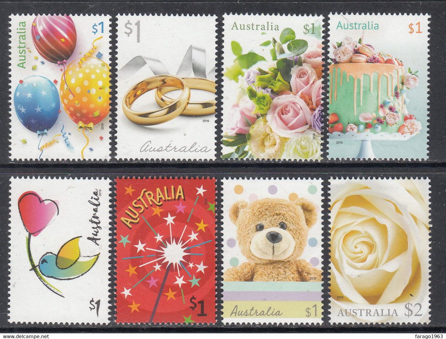 2019 Australia Celebrations Moments Complete Set Of 8 MNH @ Below Face Value - Mint Stamps