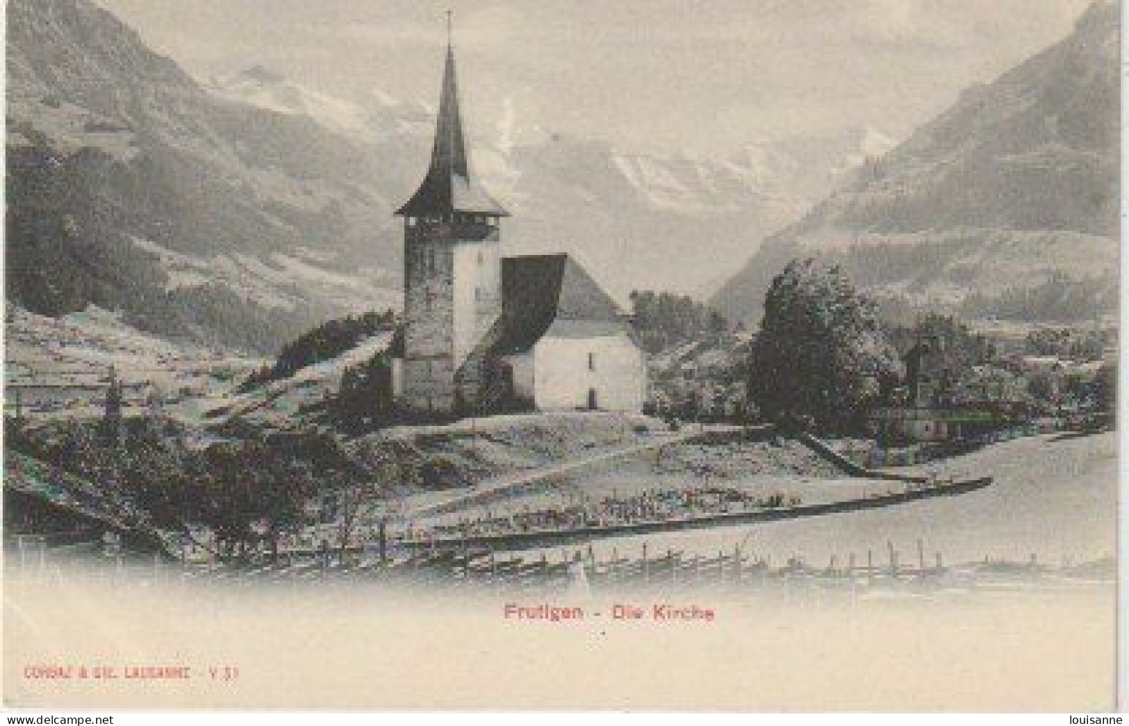 FRUTIGEN  ( SUISSE )    L'ÉGLISE    -C P A  ( 23 / 5 / 21  ) - Frutigen