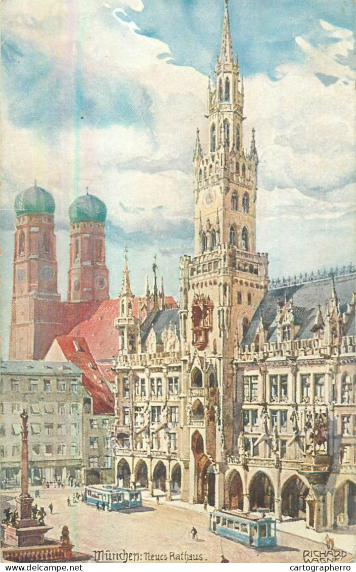 Germany Munchen Neues Rathaus Richard Wagner Signed Illustration - Wagner, Richard