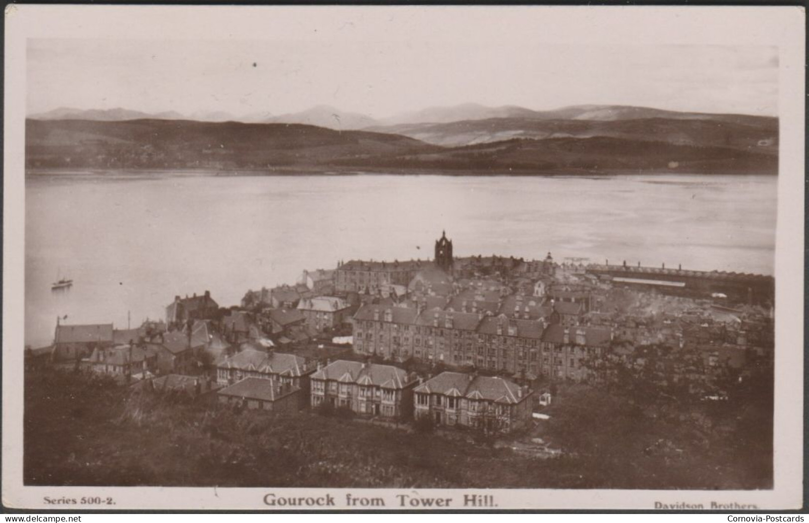 Gourock From Tower Hill, Renfrewshire, 1909 - Davidson RP Postcard - Renfrewshire