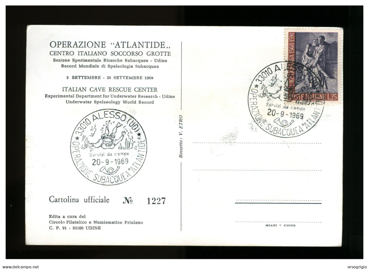 ITALIA - OPERAZIONE ATLANTIDE 1969 - CAVE RESCUE - ALESSO - Città Subacquea - Tauchen