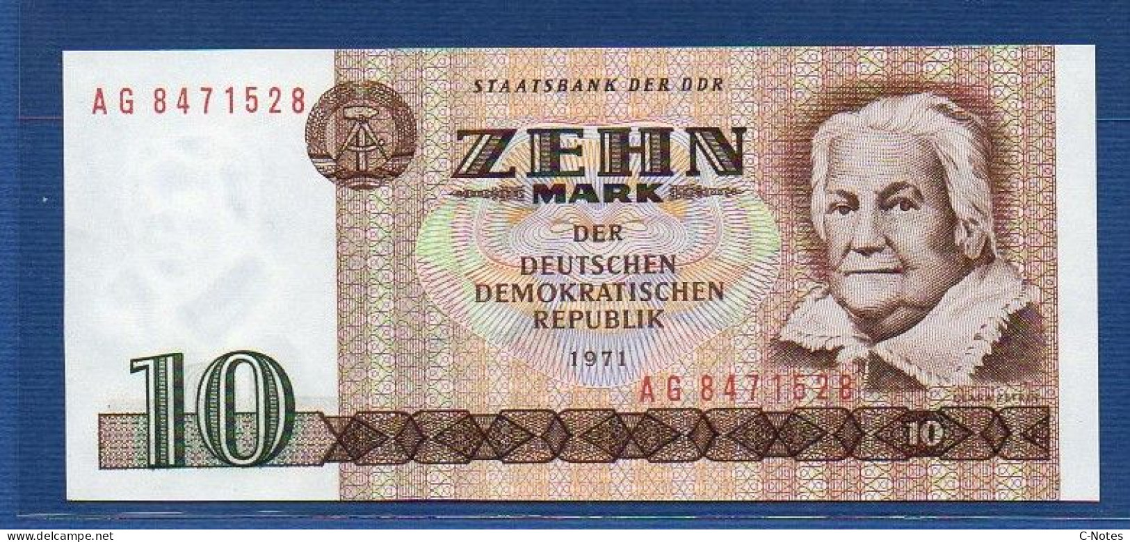 GERMANY - DEMOCRATIC REPUBLIC -  P.28b – 10 Mark 1971 UNC, S/n AG8471528 - 10 Mark