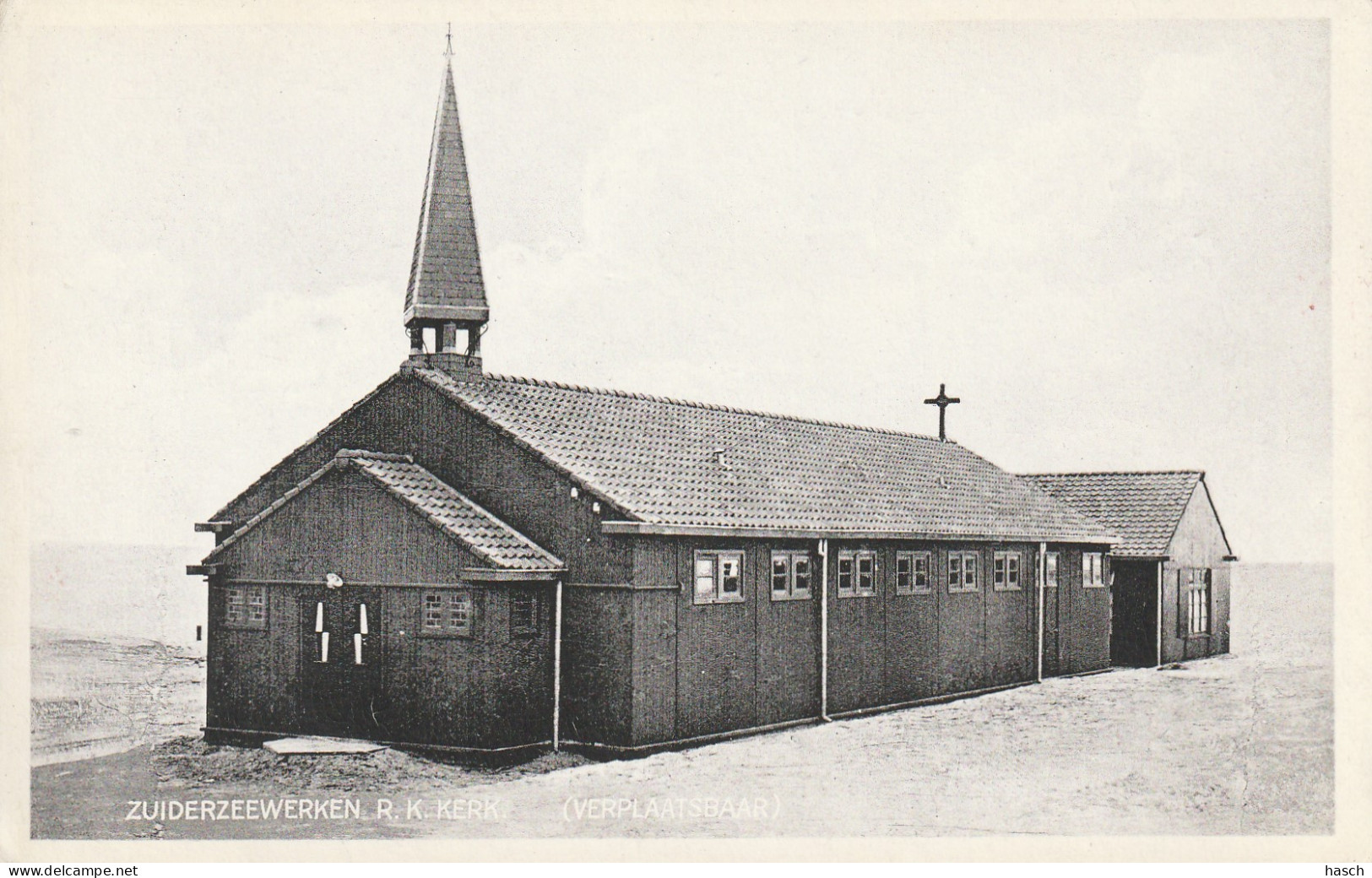 489135Zuiderzeewerken, R. K. Kerk (verplaatsbaar.)  - Den Oever (& Afsluitdijk)