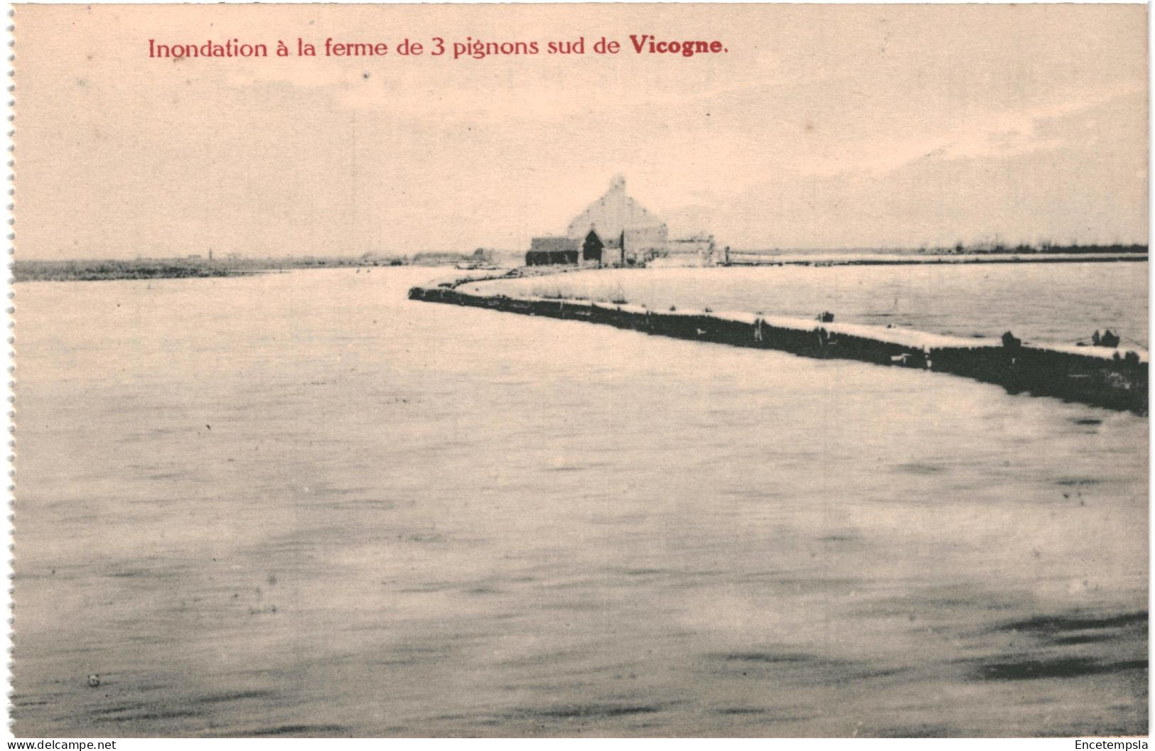 CPA Carte Postale Belgique Guerre 14-18 - Inondation à La Ferme De 3 Pignons De Vicogne  VM67264 - Diksmuide