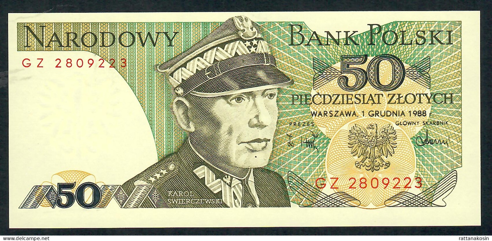 POLAND P142c 50 ZLOTYCH 1988 #GZ   UNC. - Pologne