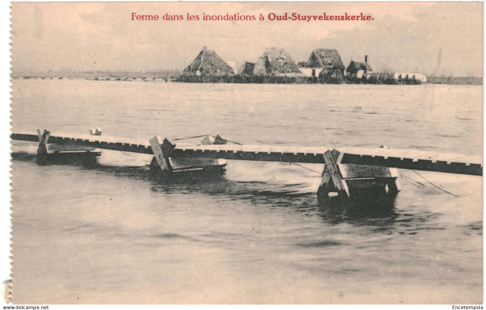 CPA Carte Postale Belgique Oud-Stuivekenskerke  Ferme Dans Les Inondations VM67266 - Diksmuide