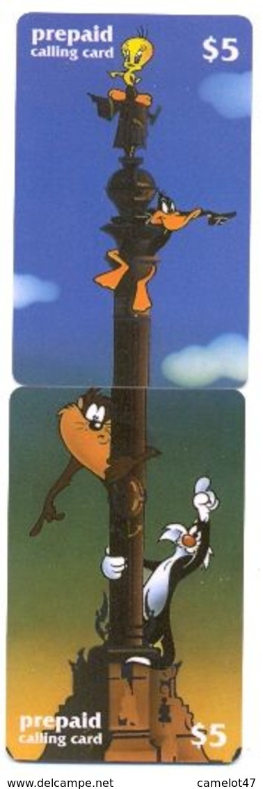 Looney Tunes, $5, LDPC, 2 Prepaid Calling Cards, PROBABLY FAKE, # Wb-6 - Puzzle