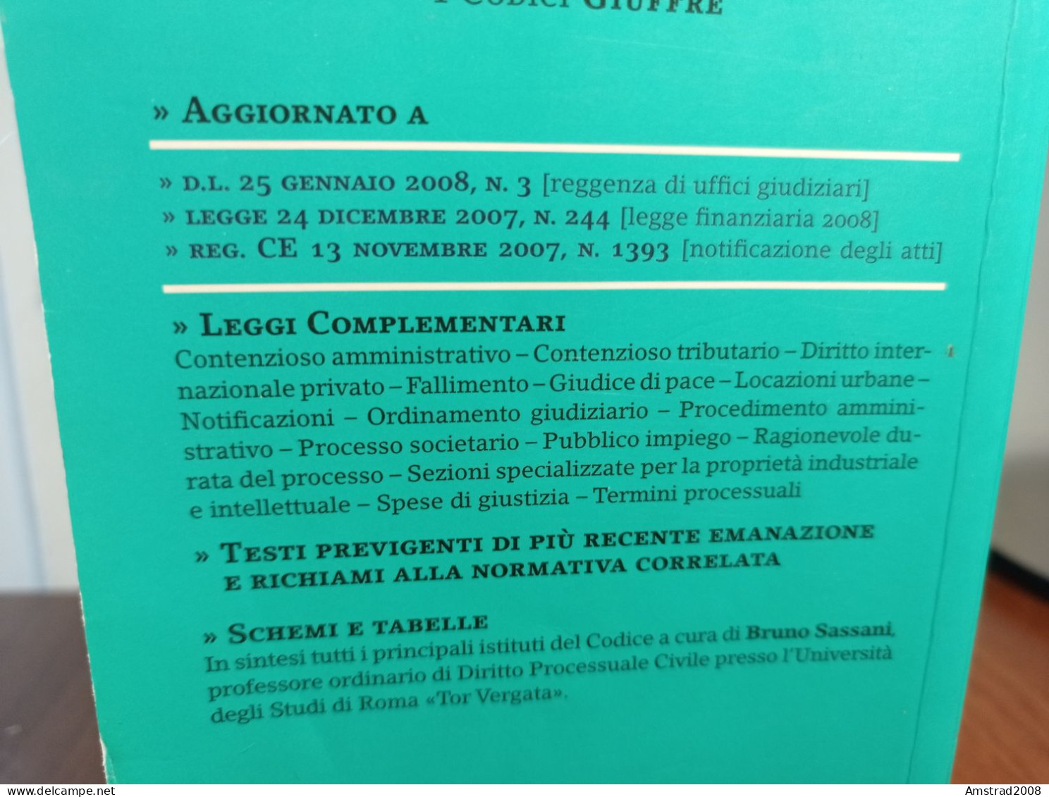 CODICE DI PROCEDURA VIVILE E LEGGI COMPLEMENTARI 2008 - LIBRO X DIRITTO GIURISPRUDENZA