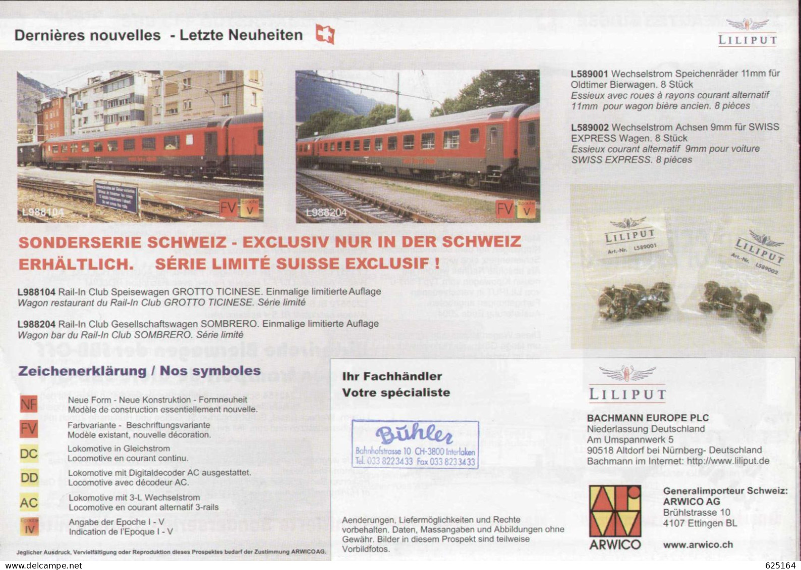 Catalogue LILIPUT 2004 Neuheiten Schweiz Nouveautés Suisse HO 1:87  - En Allemand Et Français - Francés