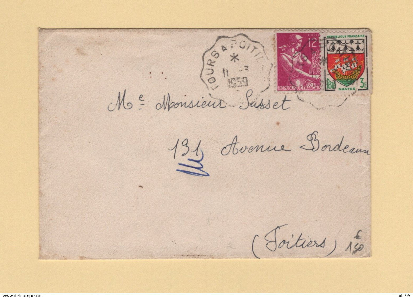 Convoyeur - Tours A Poitiers - 1959 - Railway Post